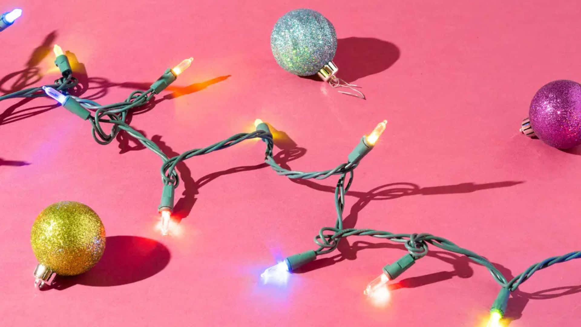 Colorful Christmas Lights Display Wallpaper