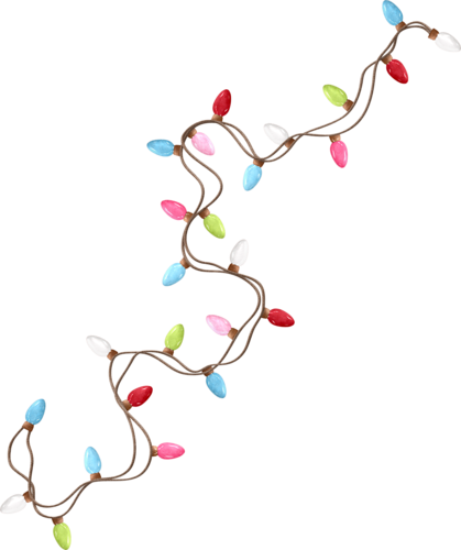 Colorful Christmas Lights String PNG