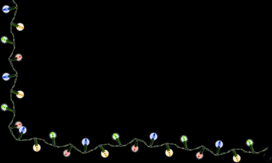 Colorful Christmas Lights String PNG