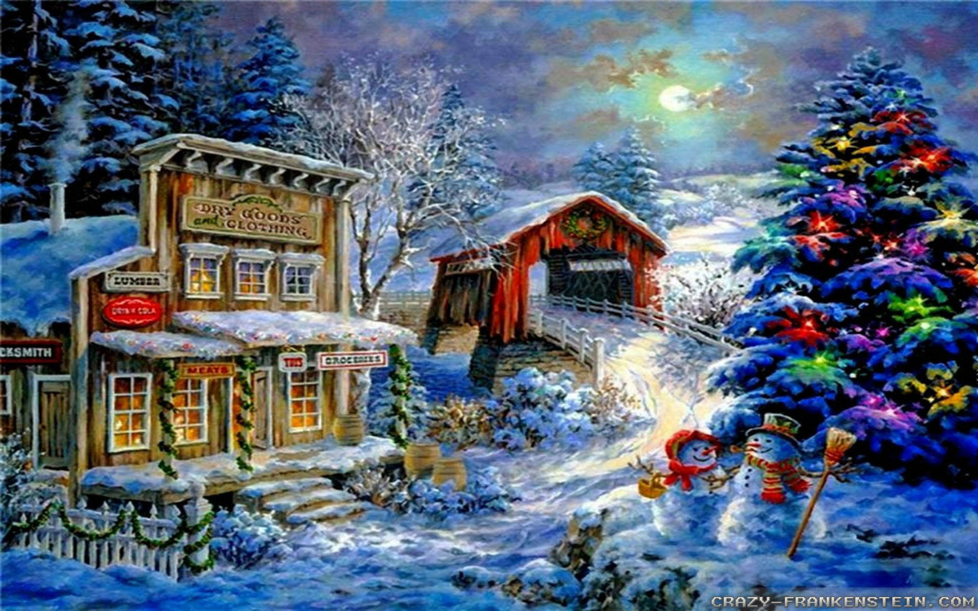 50 Christmas Winter Scenes Wallpaper Free  WallpaperSafari
