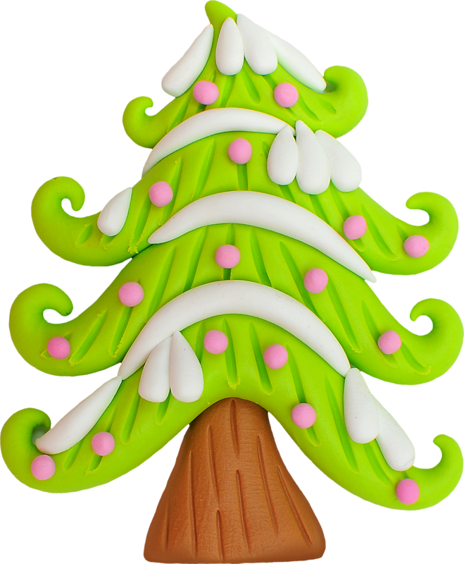 Colorful Christmas Tree Clay Art PNG