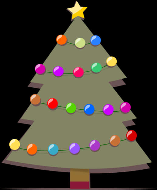 Colorful Christmas Tree Clipart PNG