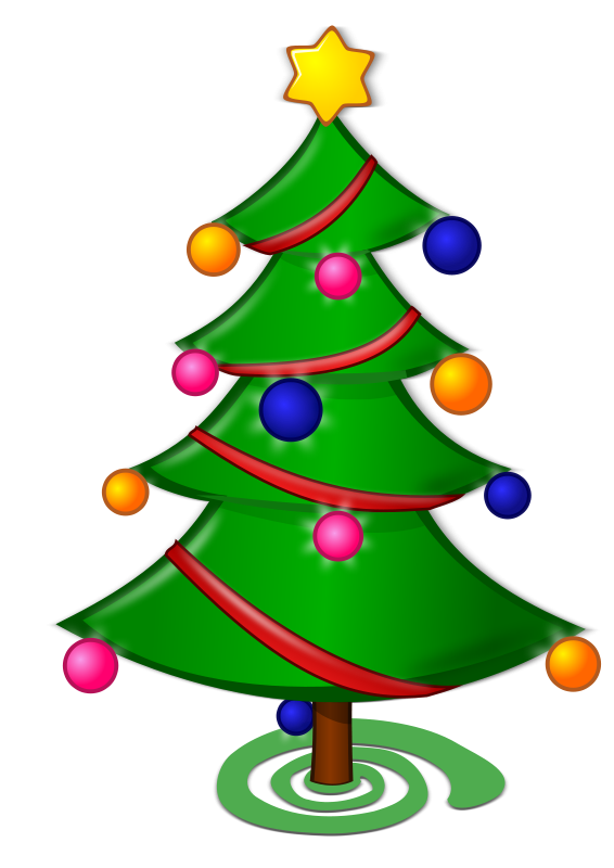 Colorful Christmas Tree Illustration PNG