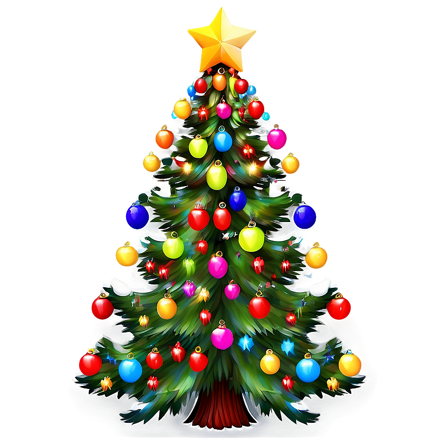 Colorful Christmas Tree Png Ddo PNG