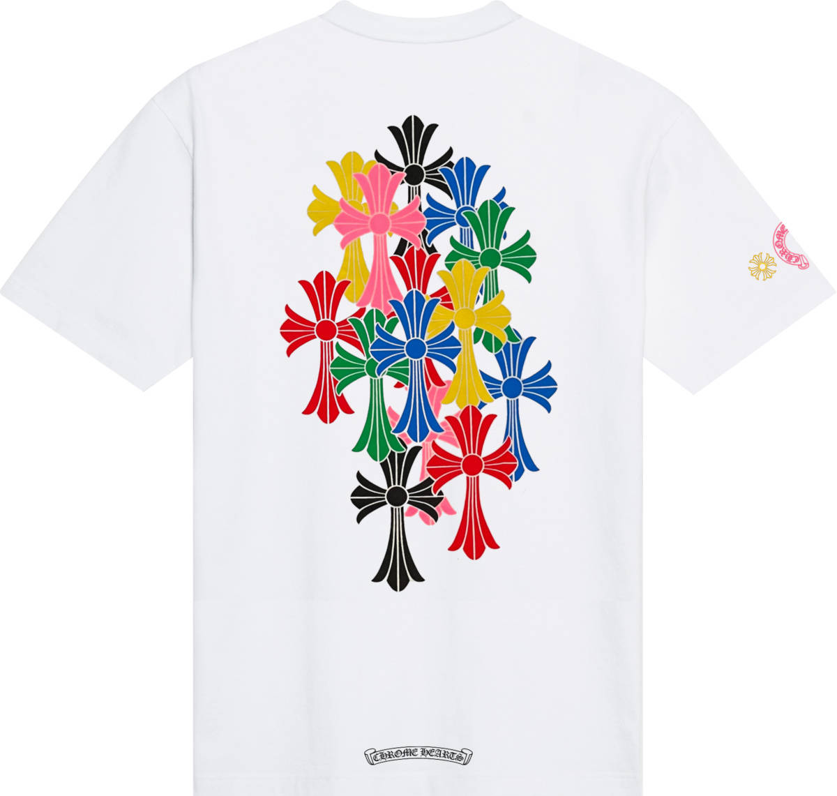Colorful Chrome Hearts On White Shirt Wallpaper
