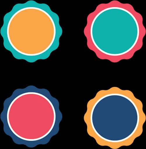 Colorful Circle Badges Vector PNG