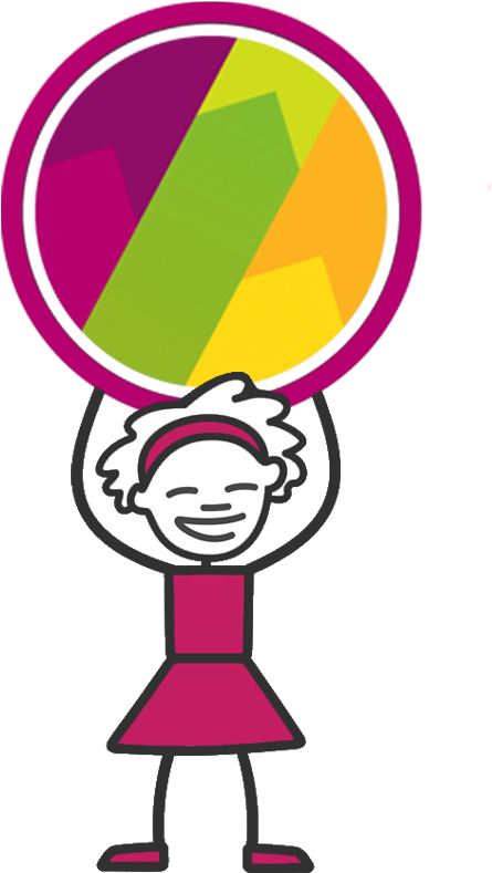 Colorful Circle Heldby Cartoon Figure PNG