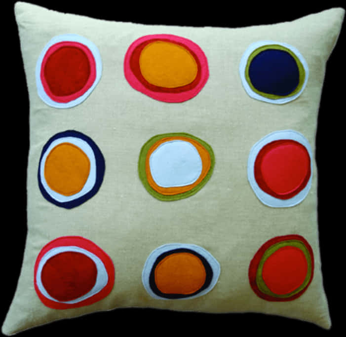 Colorful Circles Decorative Pillow PNG