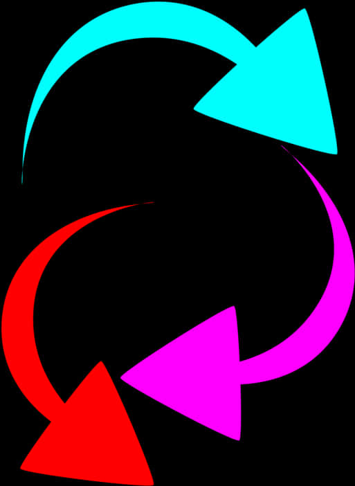 Colorful Circular Arrows Graphic PNG