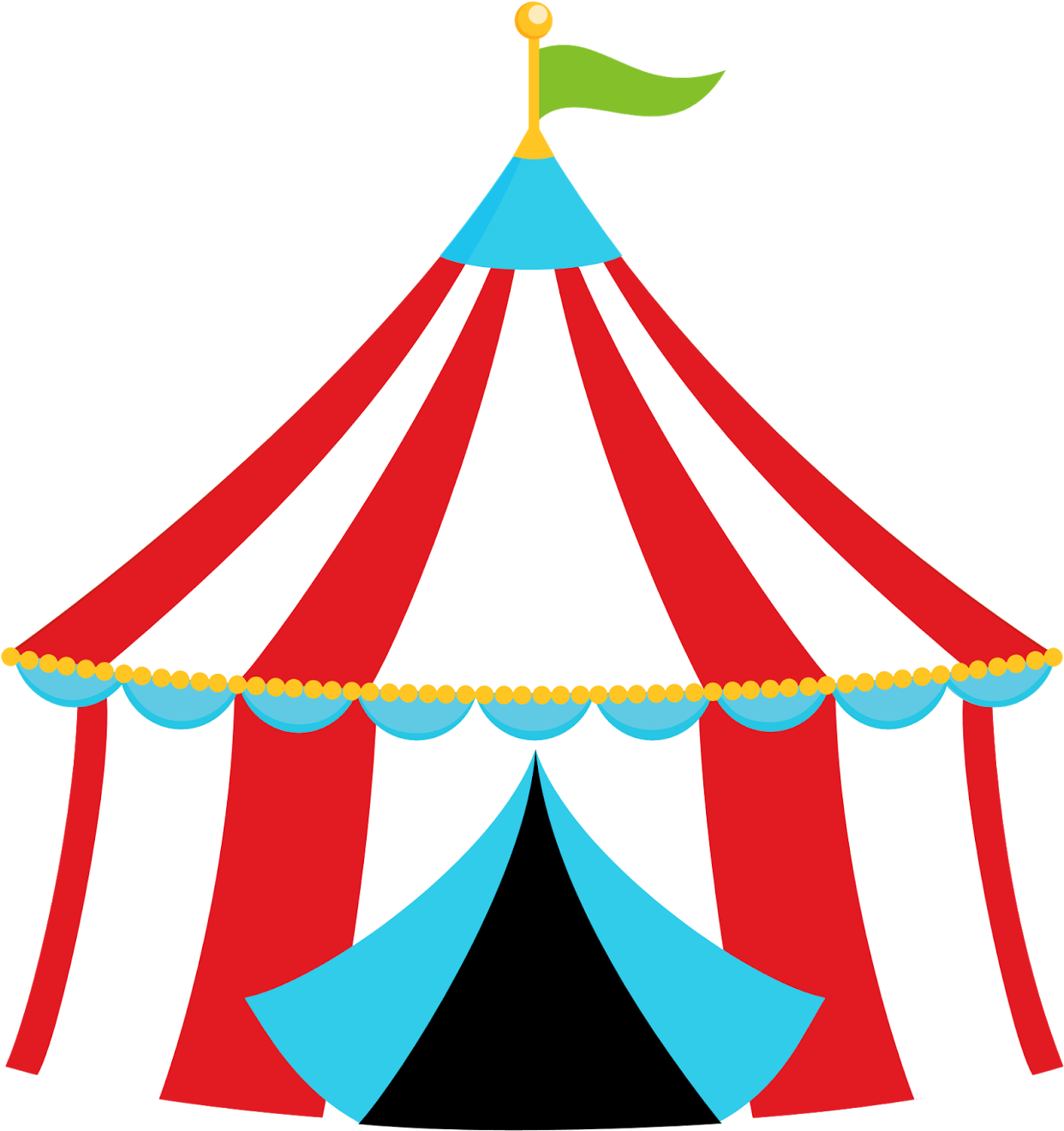 Colorful Circus Tent Illustration PNG