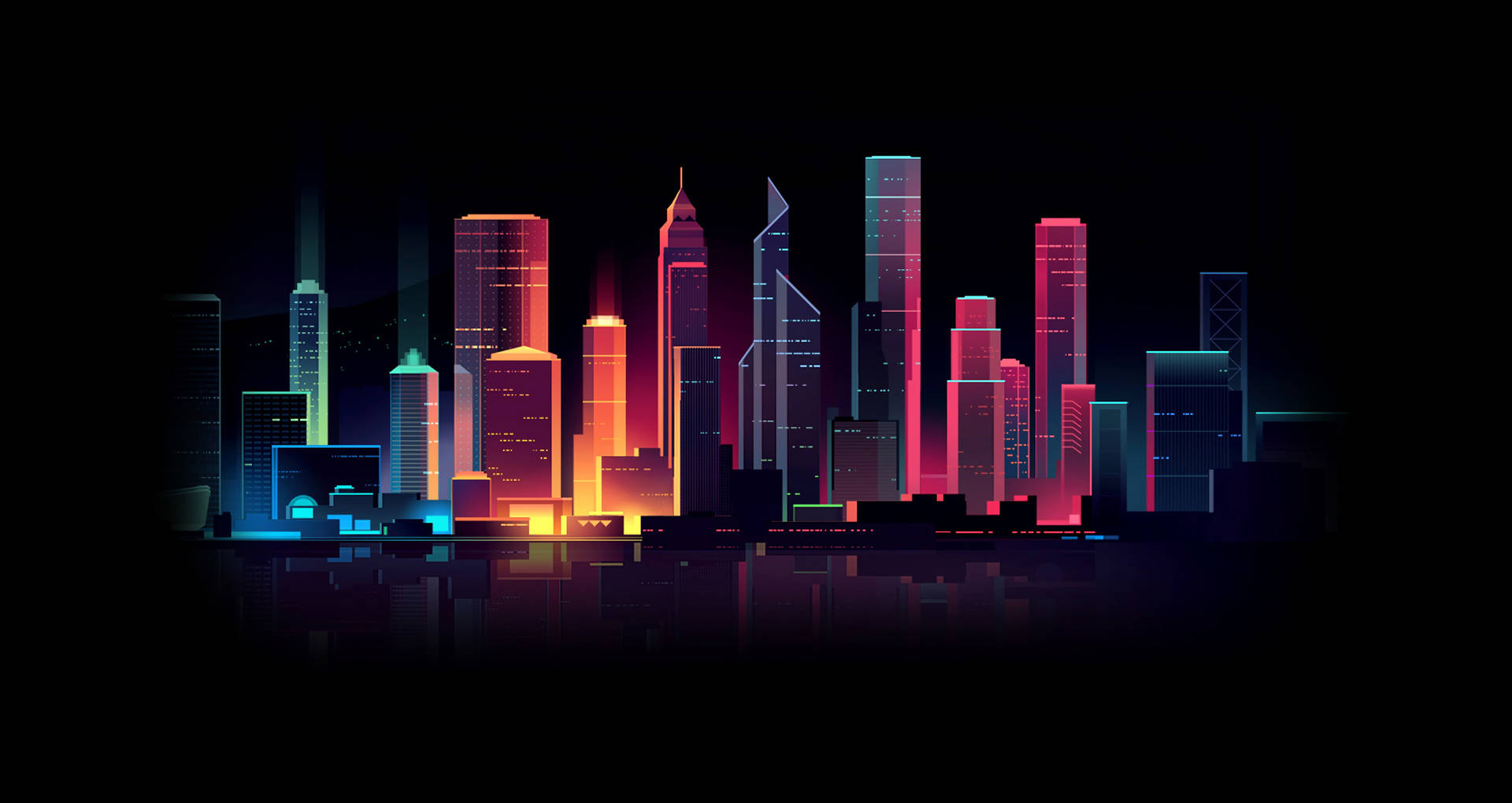 Colorful Cityscape Desktop 4K Wallpaper