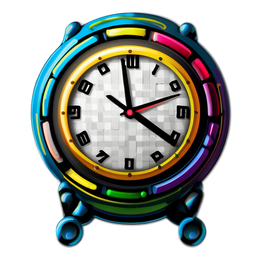 Colorful Clock Clipart Png 06262024 PNG