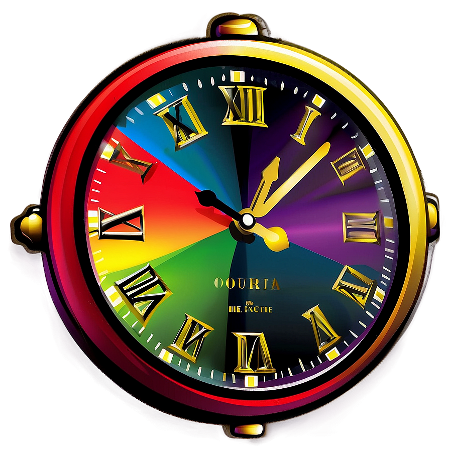 Colorful Clock Clipart Png 60 PNG
