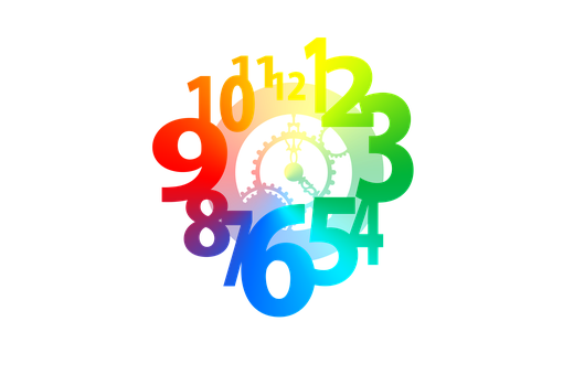 Colorful Clock Design PNG