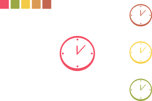 Colorful Clock Icons Set PNG