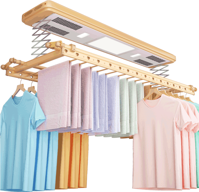 Colorful Clothes Drying On Rack PNG