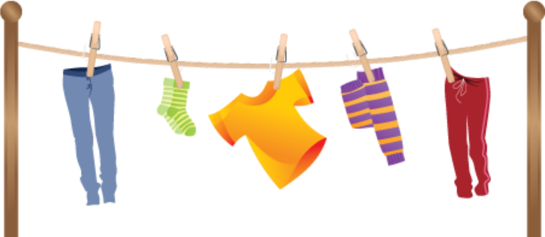 Colorful Clothes Hangingon Line PNG