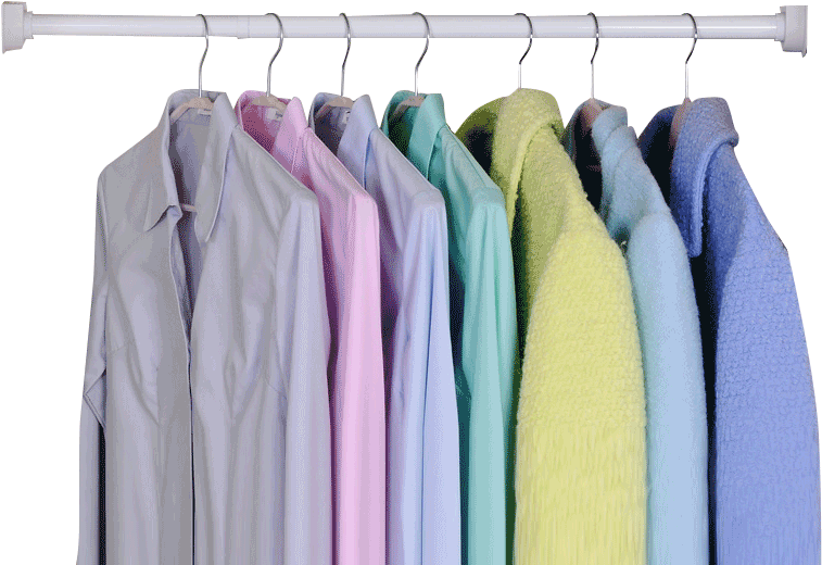 Colorful Clothingon Hangers PNG