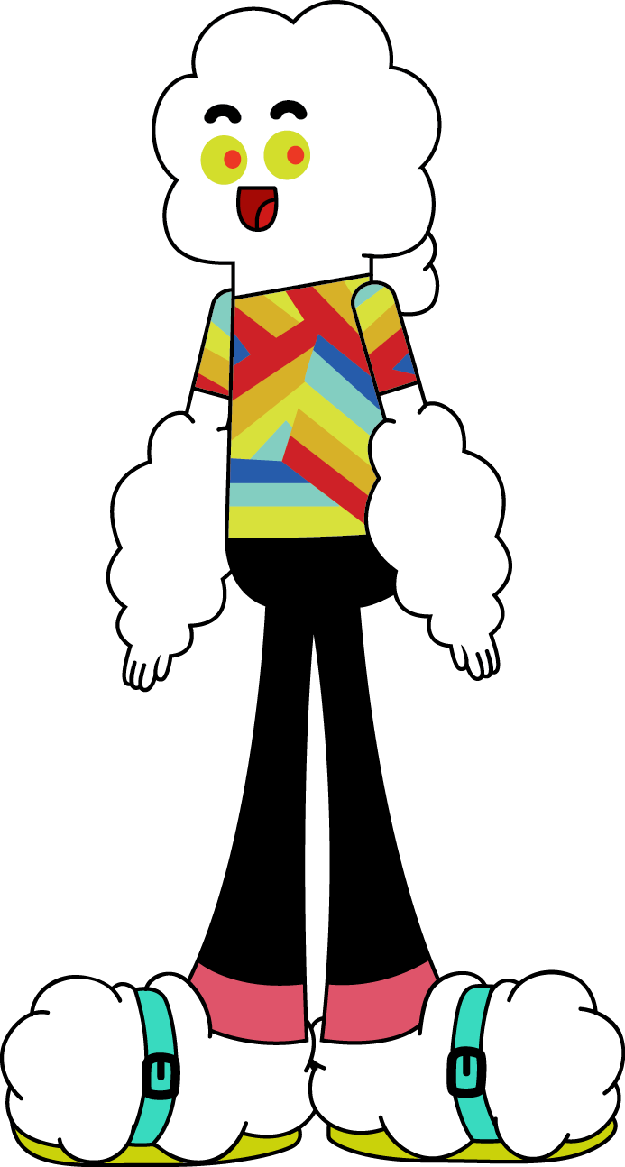 Colorful Cloud Character Illustration PNG