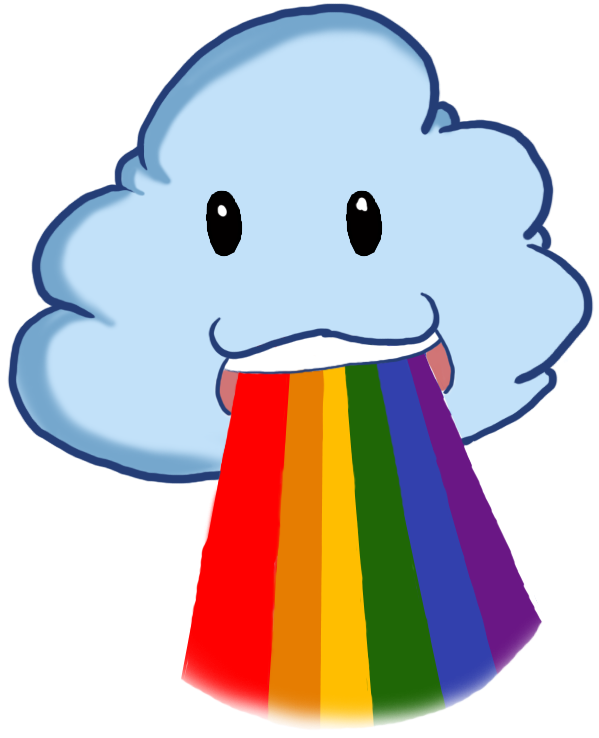 Colorful Cloud Vomiting Rainbow PNG