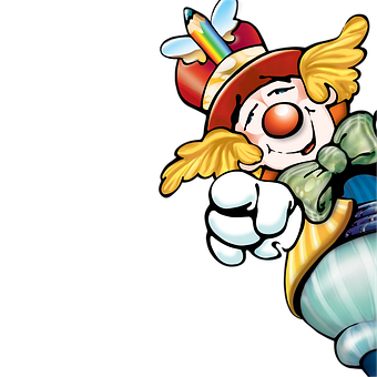 Colorful Clown Cartoon Character PNG