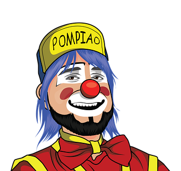 Colorful Clown Cartoon Portrait PNG