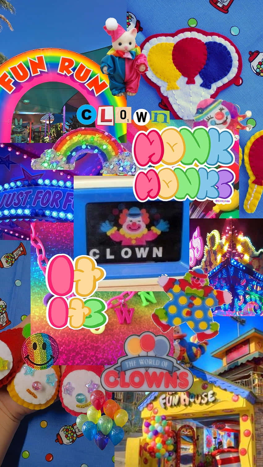 Colorful_ Clown_ Collage_ Aesthetic.jpg Wallpaper