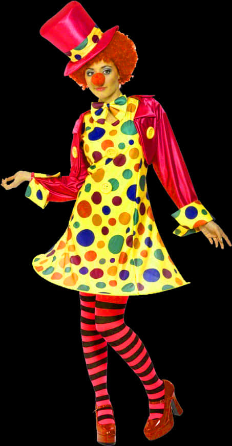 Colorful Clown Costume Portrait PNG