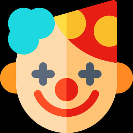 Colorful Clown Emoji Graphic PNG