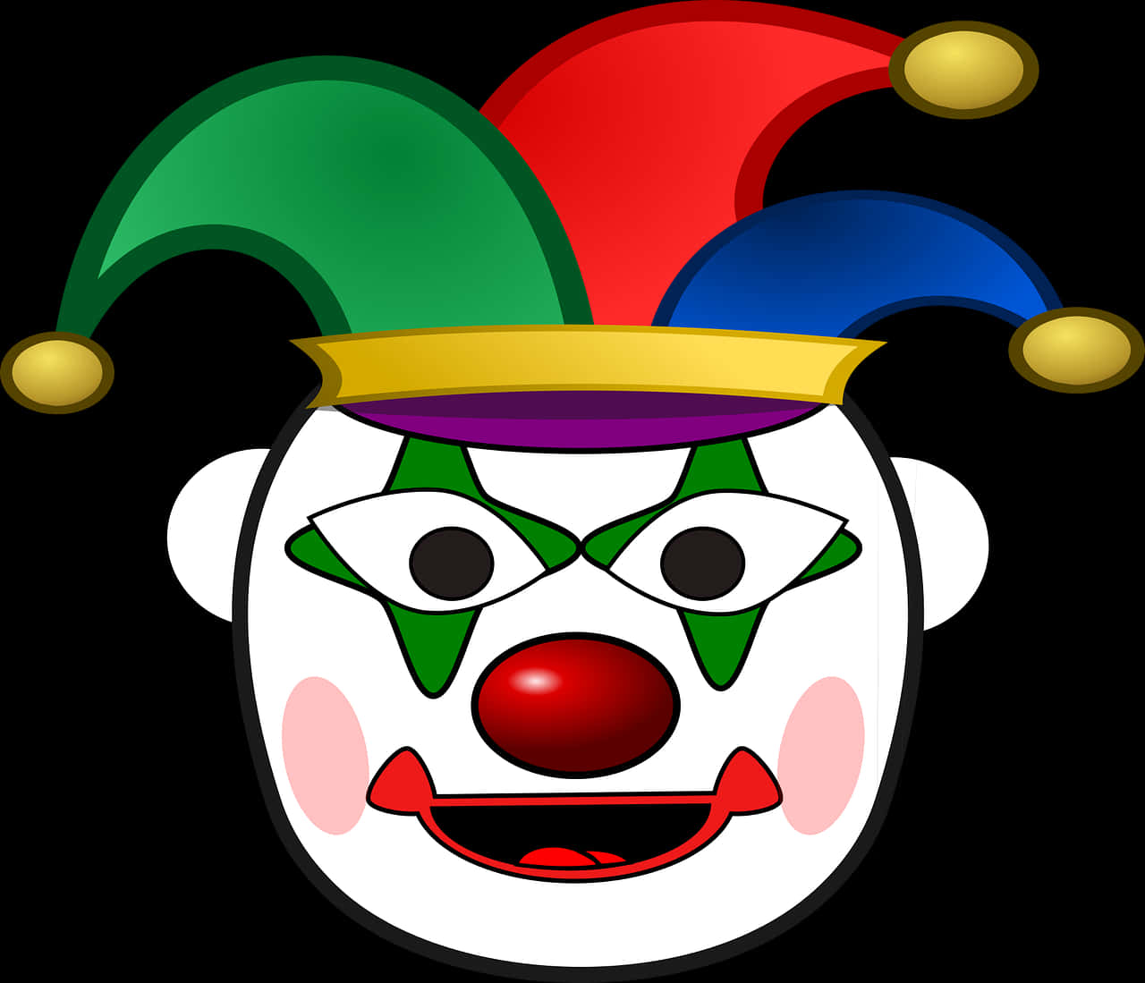 Colorful Clown Face Graphic PNG