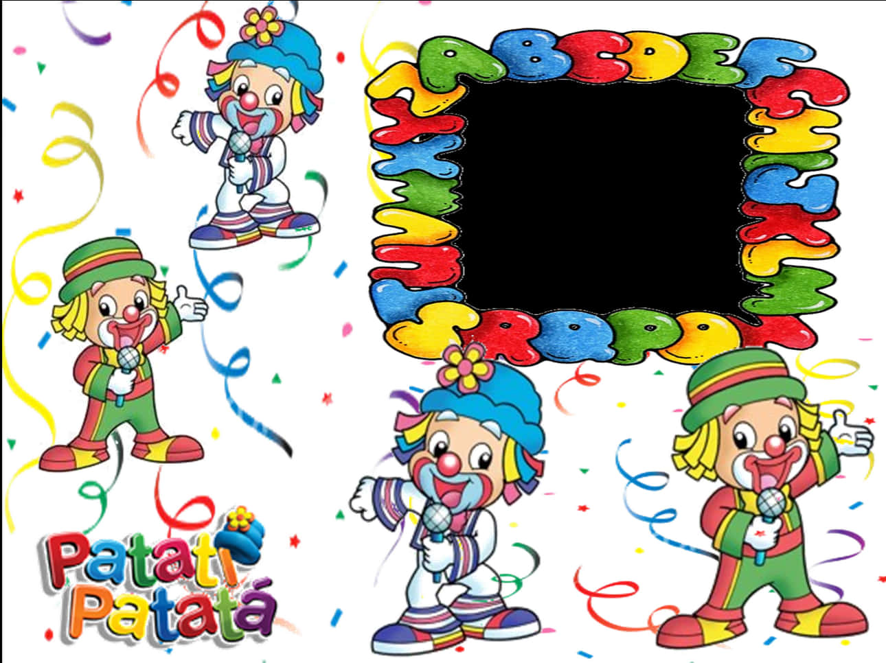Colorful Clown Frame Design PNG
