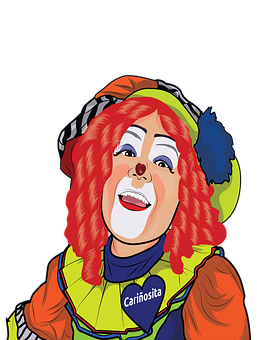 Colorful Clown Illustration PNG