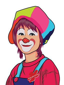 Colorful Clown Illustration PNG