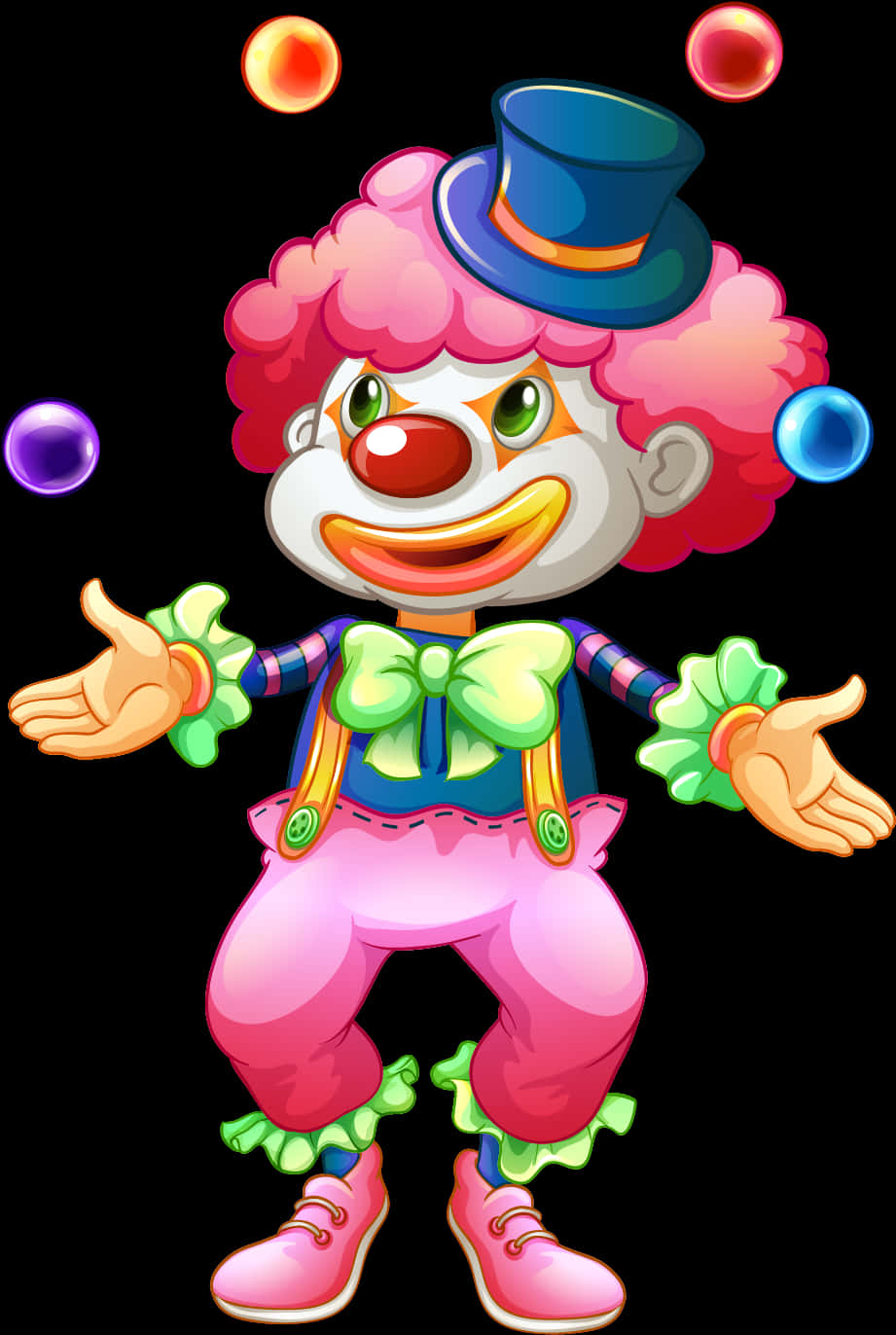 Colorful Clown Juggling Balls PNG