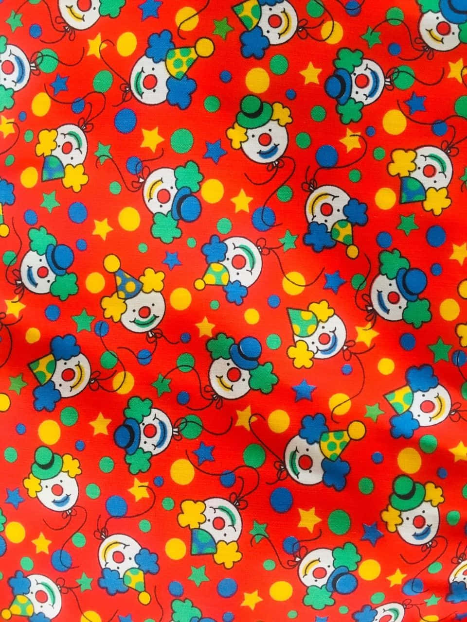 Colorful Clown Pattern Fabric.jpg Wallpaper