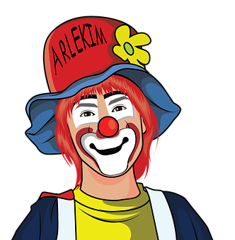 Colorful Clown Portrait PNG