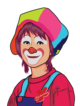 Colorful Clown Portrait PNG