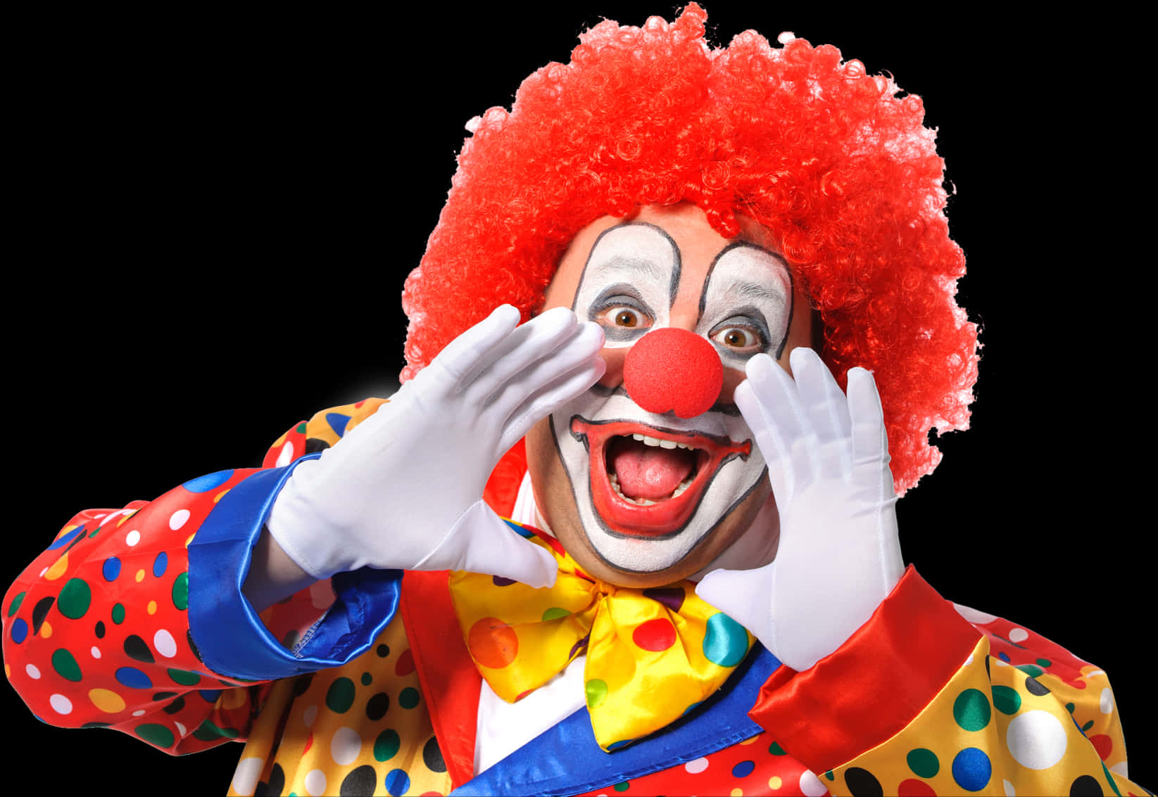 Colorful Clown With Red Nose PNG