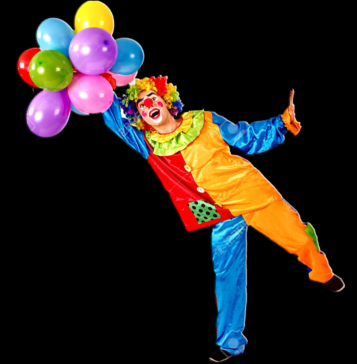 Colorful Clownwith Balloons PNG
