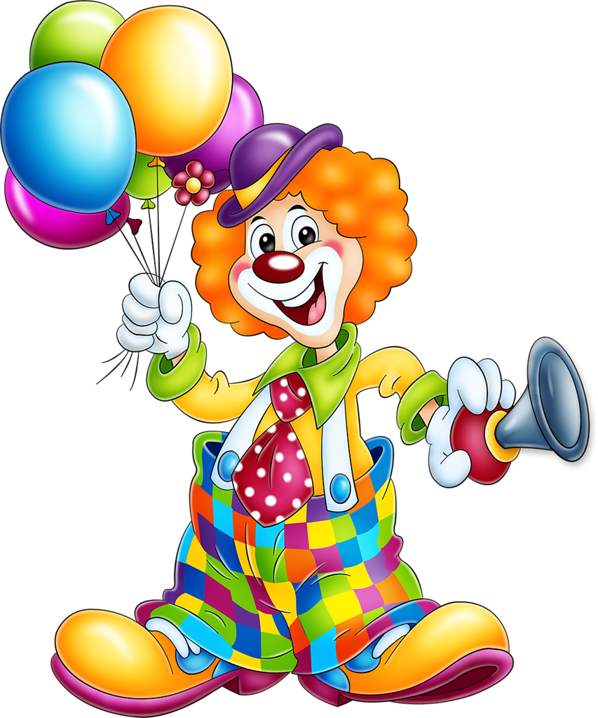 Download Colorful Clownwith Balloons.png | Wallpapers.com