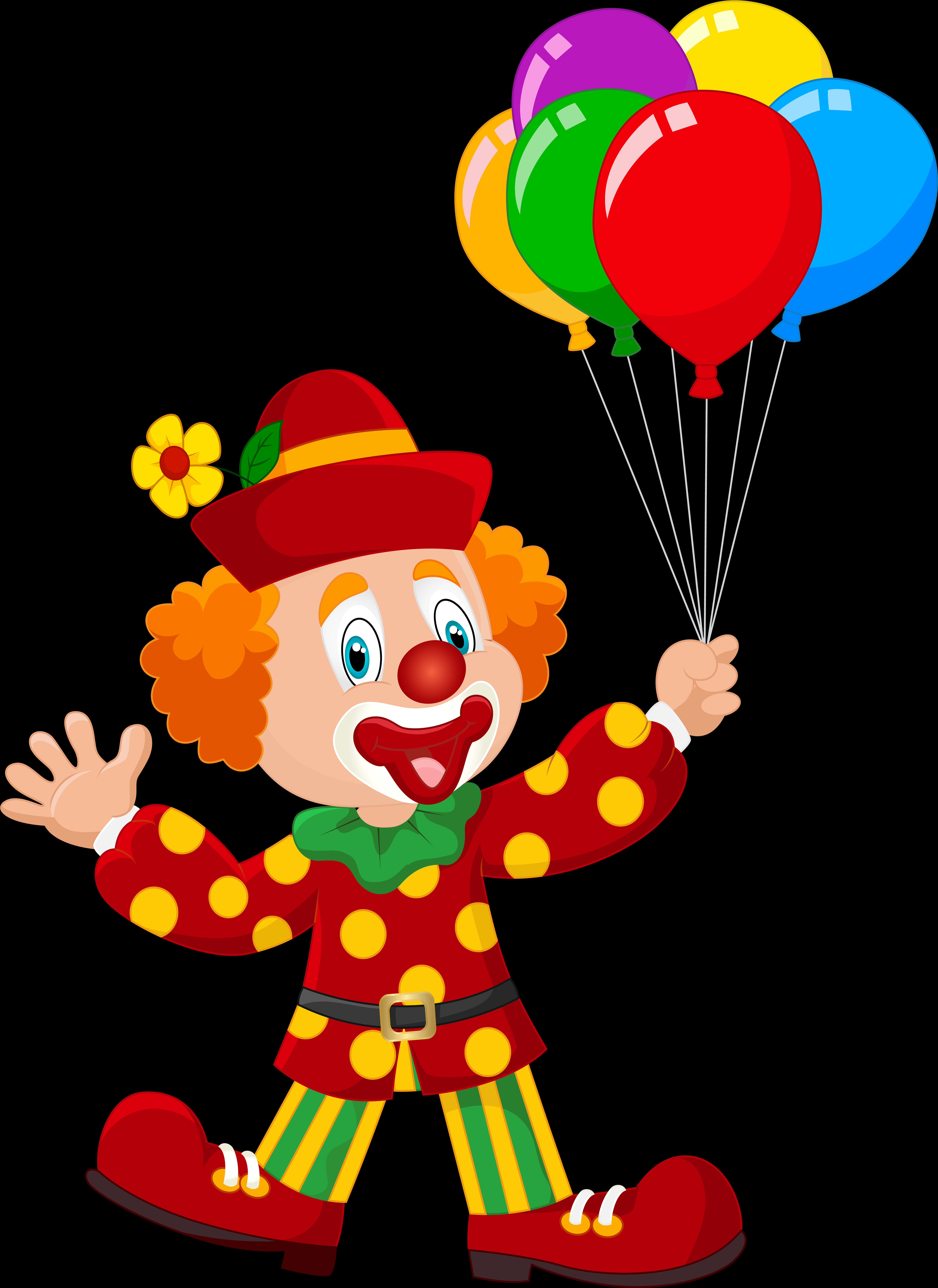Colorful Clownwith Balloons PNG