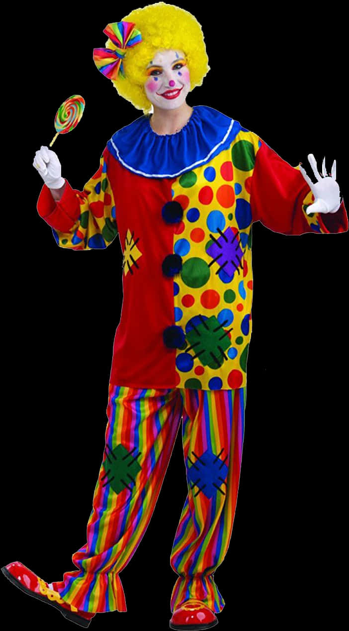 Colorful Clownwith Lollipop.jpg PNG