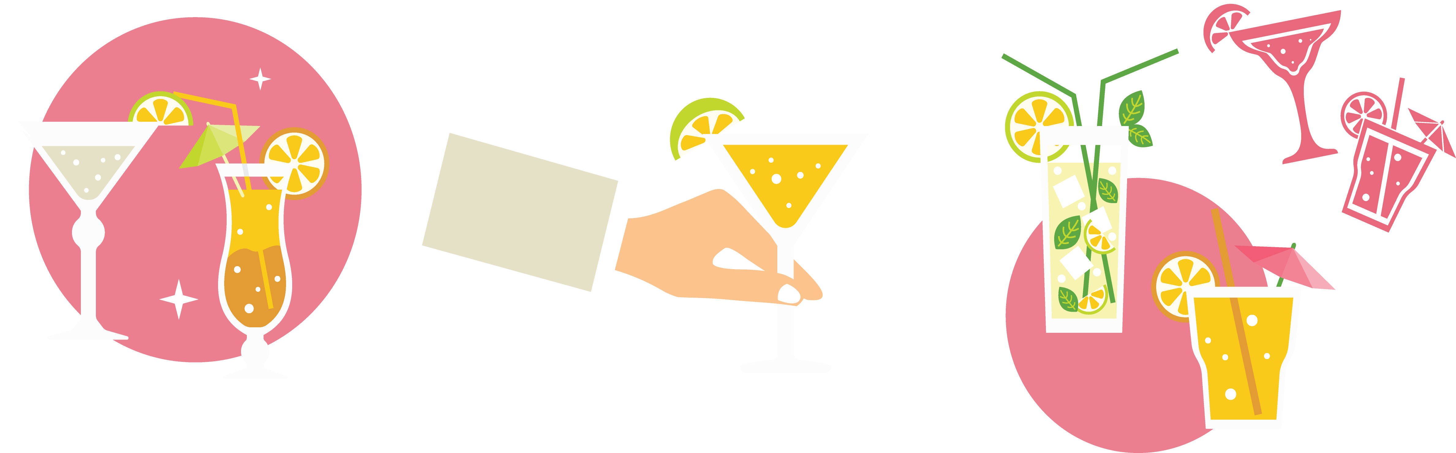 Colorful Cocktail Selection Illustration PNG