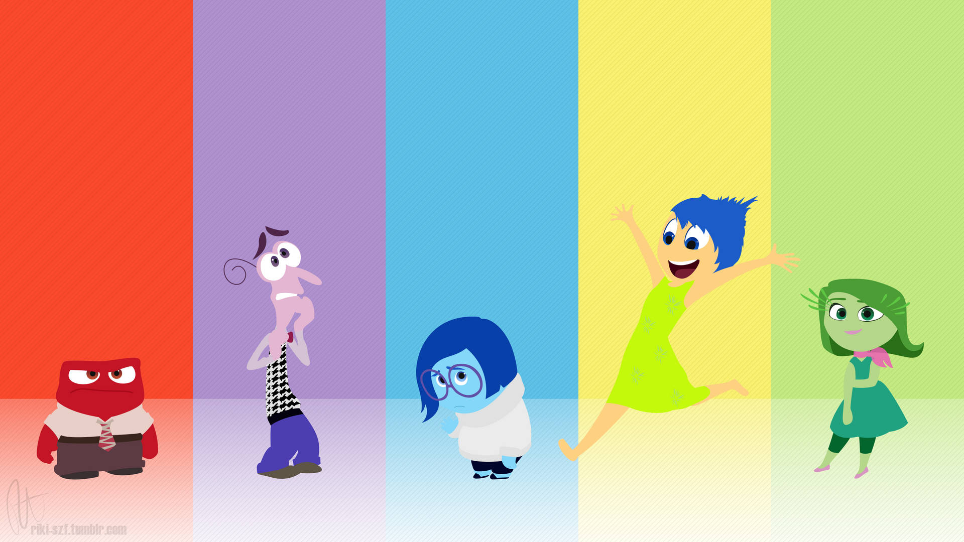 The unique and colorful cast of characters from Pixar's movie, Inside Out. Wallpaper