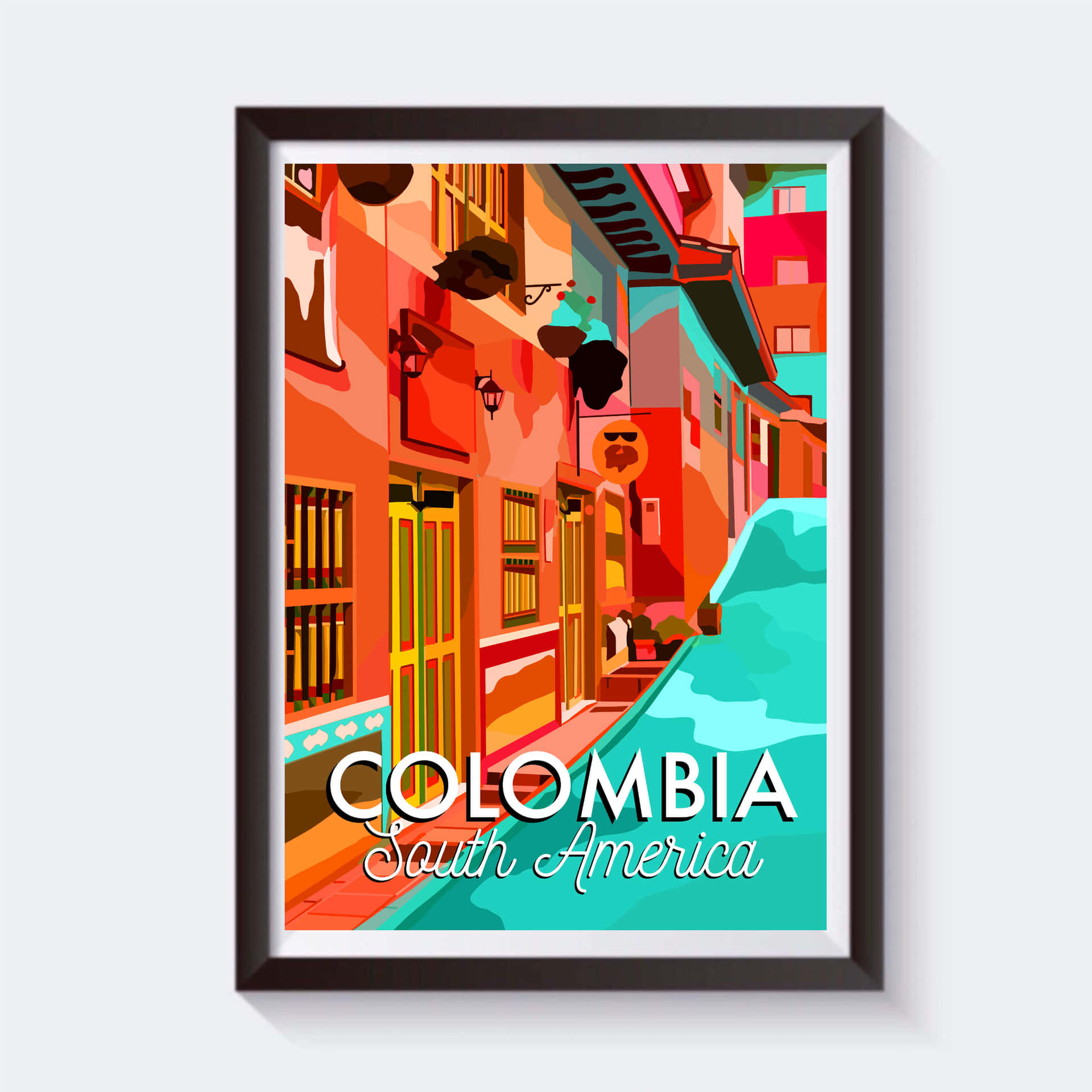 Colorful Colombia Travel Poster Wallpaper
