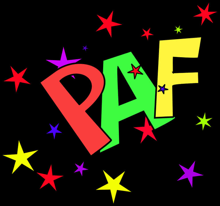 Colorful Comic Sound Effect P A F PNG