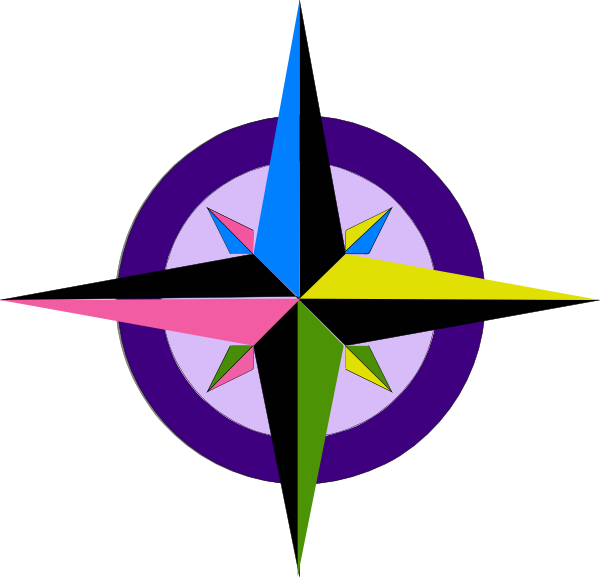 Colorful Compass Rose Graphic PNG