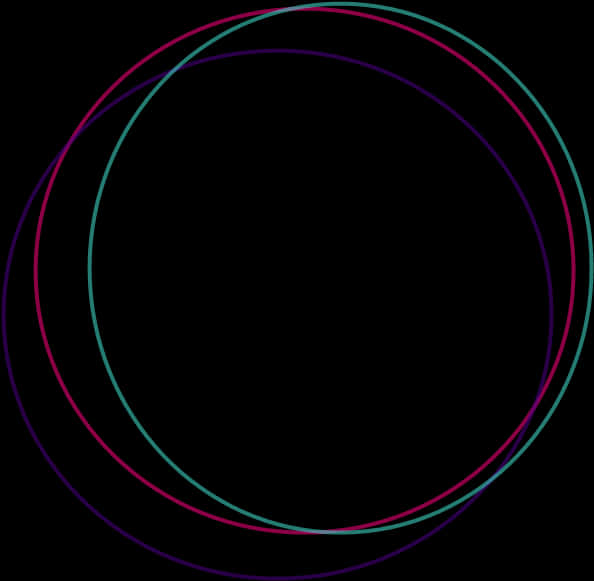 Colorful Concentric Circleson Black Background PNG