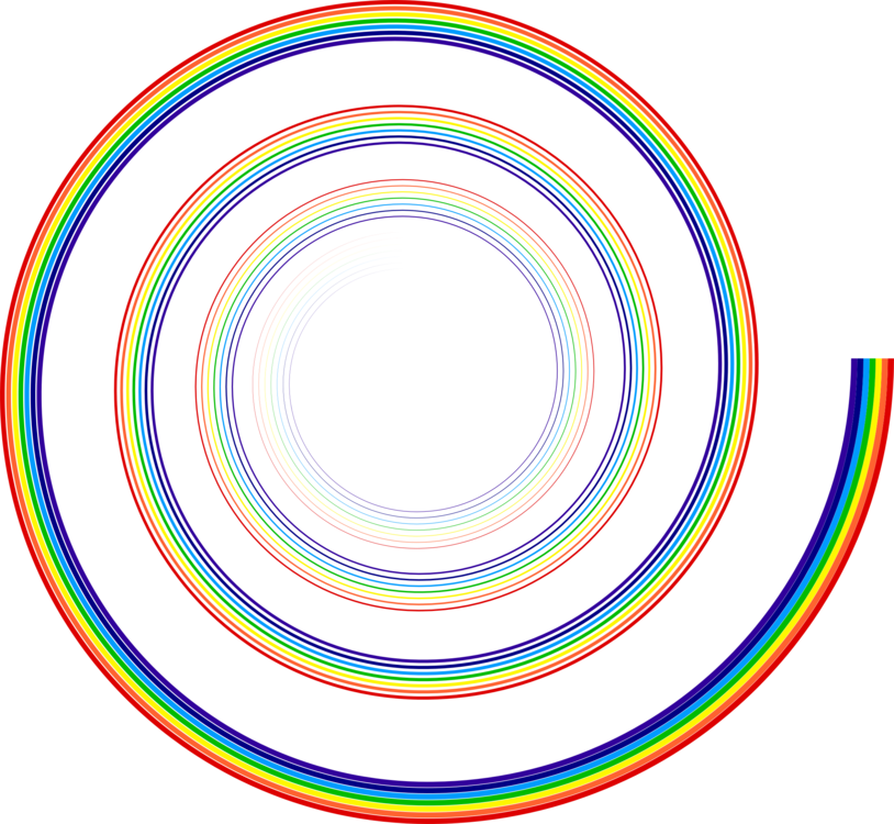 Colorful Concentric Spirals PNG