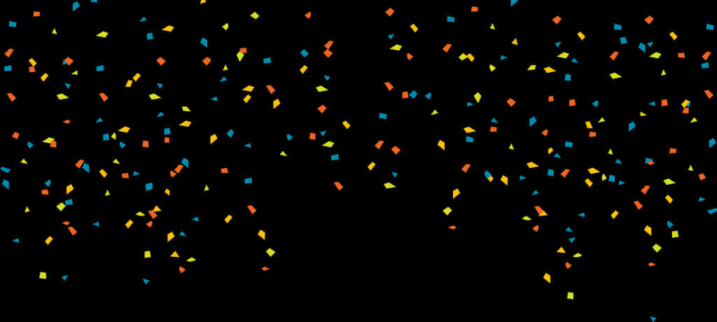 Colorful Confetti Black Background PNG